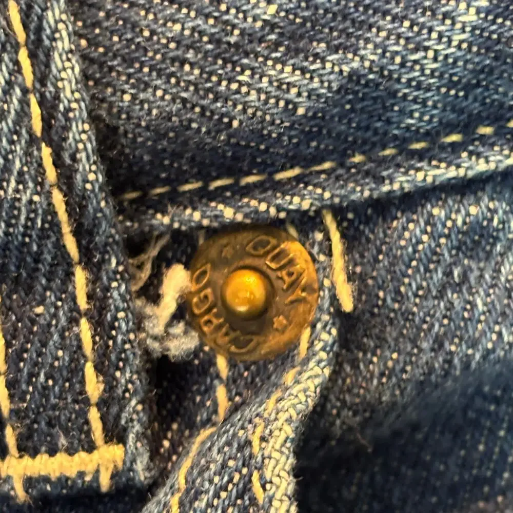 Vintage Loose Y2K Jeans Mens 32x33 Blue Denim Cotton Medium Wash Cargo Quay